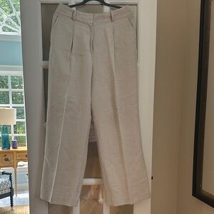 LOFT Cream Wide-Leg Trousers